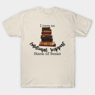 Emotional Support Books - Black T-Shirt